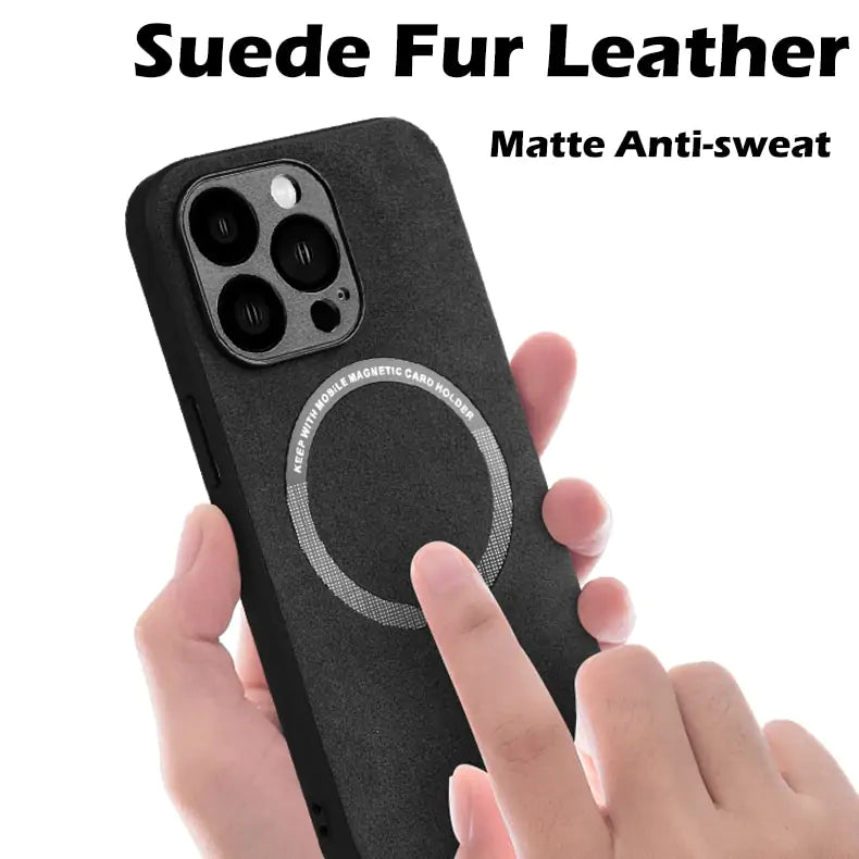 Suede Leather Magnetic Case for iPhone (Magsafe)