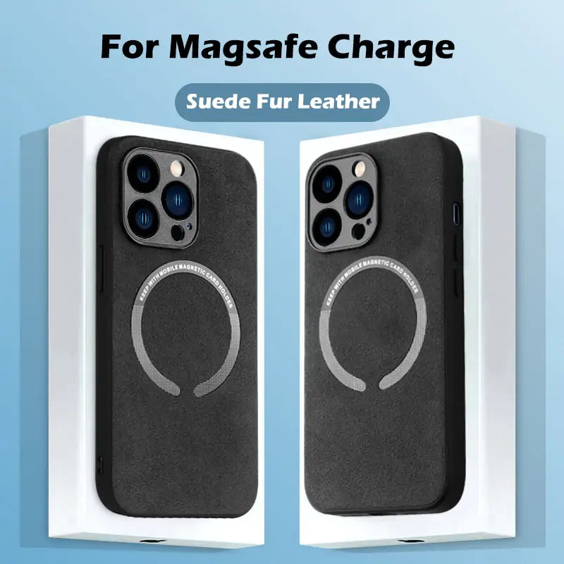 Suede Leather Magnetic Case for iPhone (Magsafe)