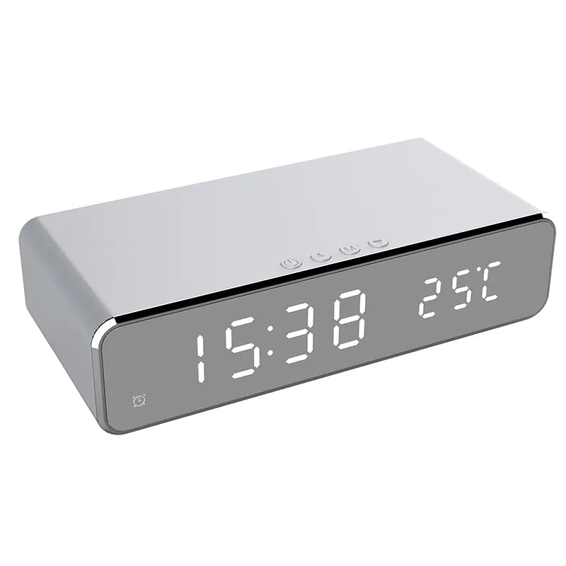 LED Alarm Clock QI Wireless Charger